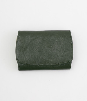 フラップ二つ折り財布(グリーン-ONESIZE)