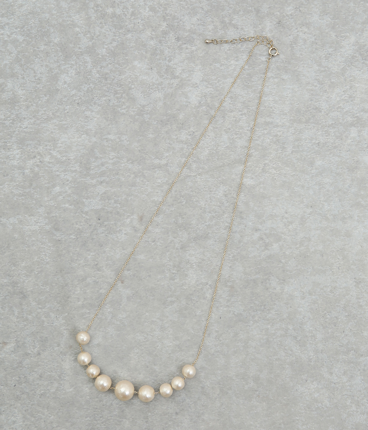 コットンパールネックレス(ゴールド-ONESIZE)