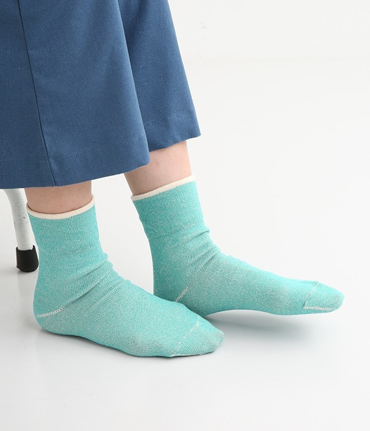 オーガニックコットンゴム無しソックス(エメラルドグリーン-ONESIZE)