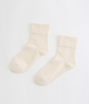 オーガニックコットンゴム無しソックス(アイボリー-ONESIZE)
