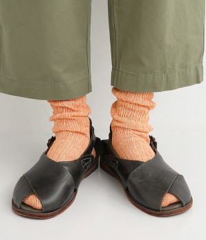 リネンゆるハイソックスM(オレンジ-ONESIZE)