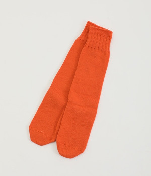 メリノウール　ゆるあったかソックス(オレンジ-ONESIZE)