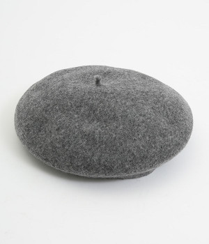 チョボ付き　ウールバスクベレー(グレー-ONESIZE)