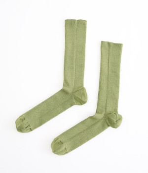 ストレスフリーエジプトコットンソックス(ソフトグリーン-ONESIZE)