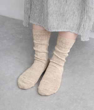 リネン　ゆるさら　ミディアムソックス