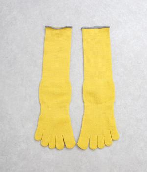 コットンシルク　パイル　5本指ソックス(ライム-0)