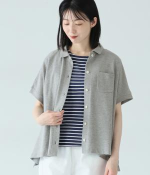 【6月中旬発売予定】涼しげ鹿の子の2wayポロ(グレー-F)