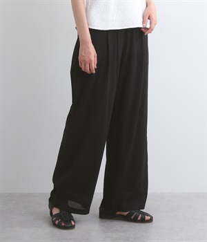 ハイツイストシアーストレートパンツ(ブラック-ONESIZE)