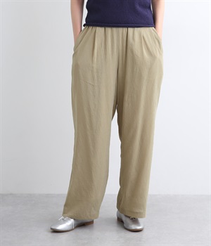 ハイツイストシアーストレートパンツ(イエローベージュ-ONESIZE)