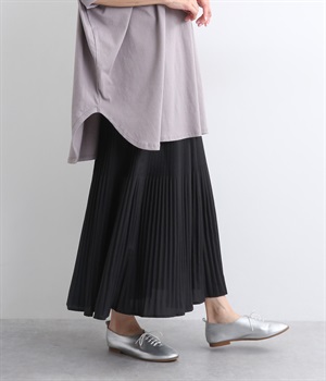 キャンバスプリーツスカート(ブラック-ONESIZE)