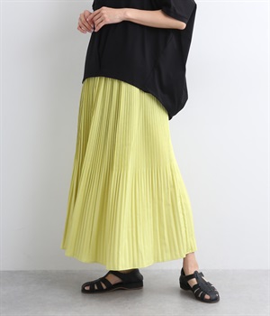 キャンバスプリーツスカート(イエロー-ONESIZE)