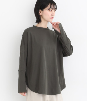 コンパクスムース吸水速乾スリーブスリットロングTシャツ(グレー-ONESIZE)