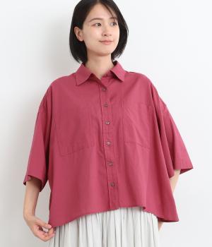 コットンキャンブリックボイル半袖シャツ(チェリー-ONESIZE)