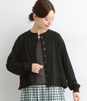 シアーランダムテレコカーディガン(ブラック-ONESIZE)
