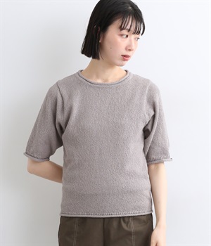 スラブヤーンニットプルオーバー(グレー-ONESIZE)