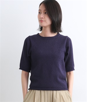 スラブヤーンニットプルオーバー(ネイビー-ONESIZE)
