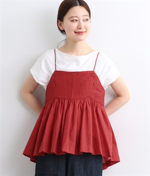 キャンブリックキャミビスチェ(レッド-ONESIZE)