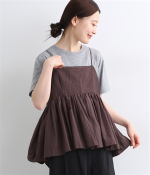 キャンブリックキャミビスチェ(ブラウン-ONESIZE)