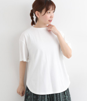 コンパクトスムース異素材バックフリルプルオーバー(オフ-ONESIZE)