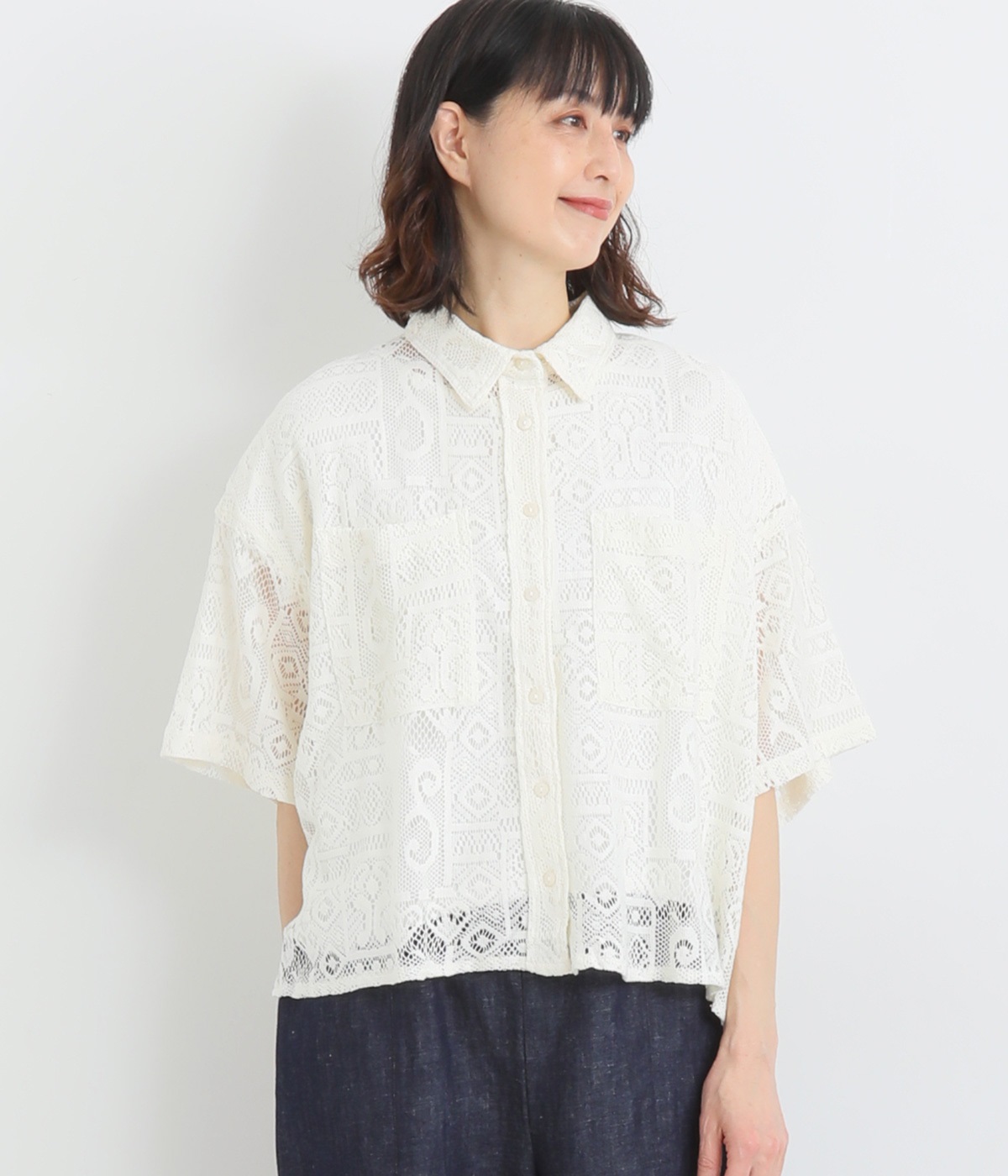 レース半袖シャツ｜Noia（ノイア）の商品詳細