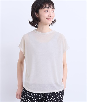 シアーフライスオーバーフレンチTシャツ(オフ-ONESIZE)