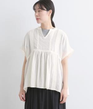 レーヨンコットンピンタックレースプルオーバー(オフ-ONESIZE)