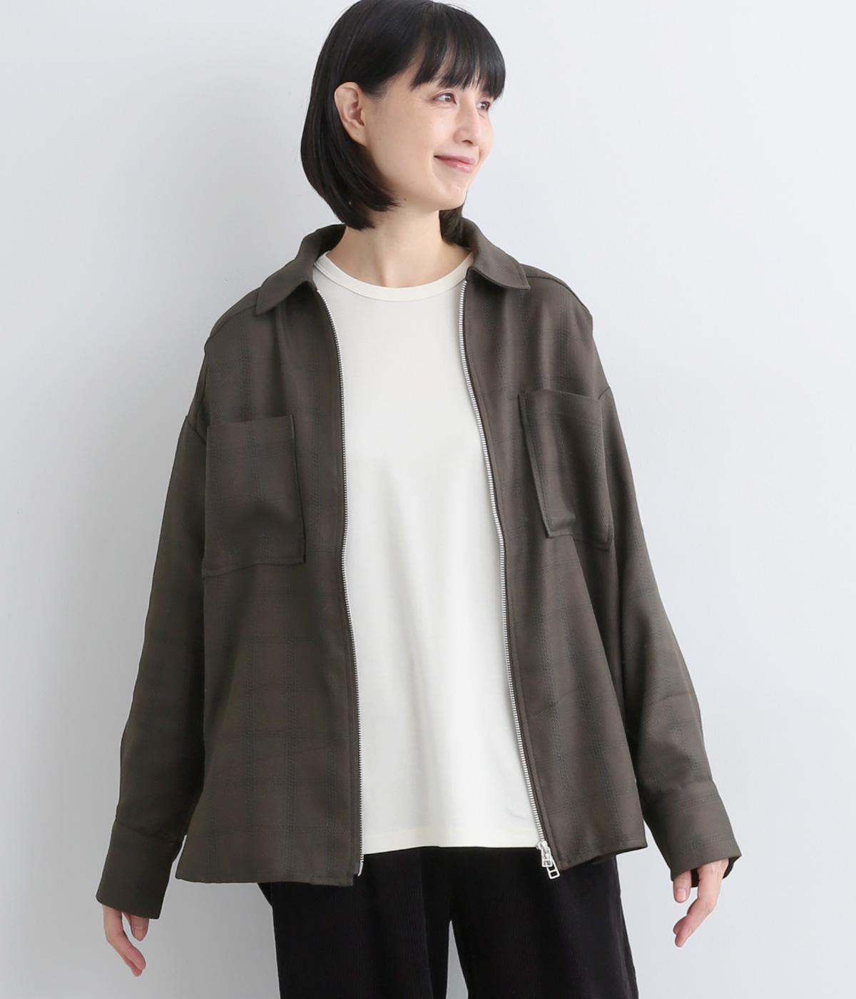 杢チェックシャツジャケット(チャコール-F)