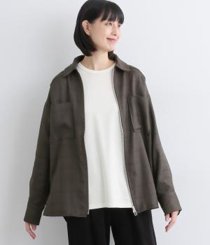 杢チェックシャツジャケット(チャコール-F)