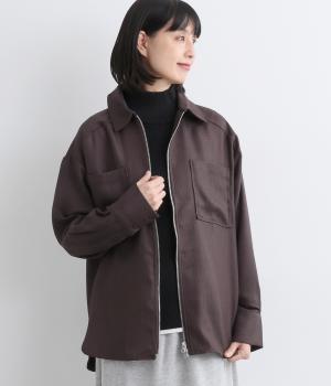 杢チェックシャツジャケット(ブラウンブラック-F)