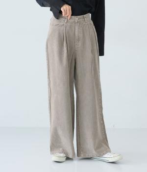 コーデュロイワイドパンツ(オフグレイ-F)