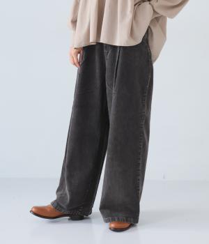コーデュロイワイドパンツ(チャコール-F)