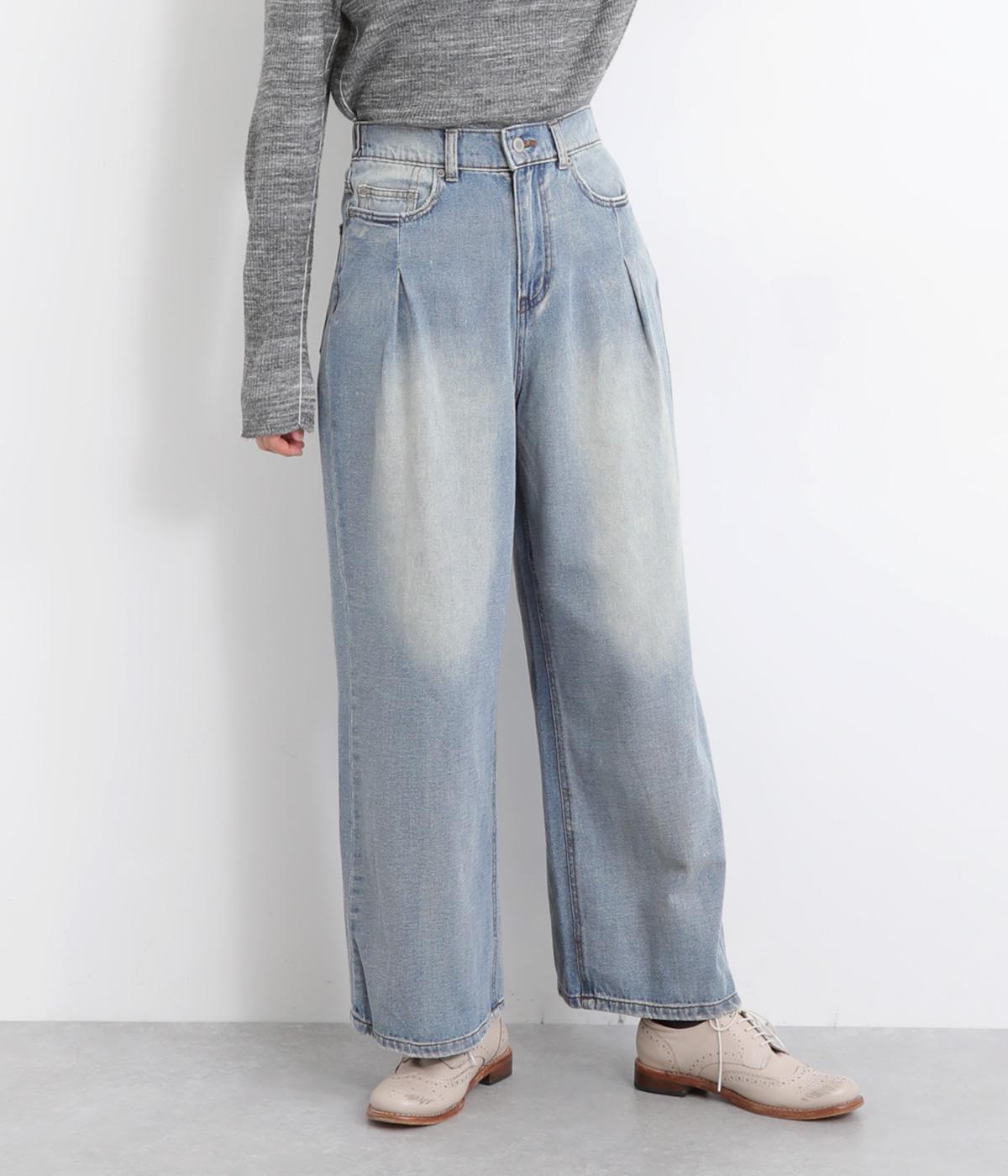 デニムポケットタックデニム(ブリーチ-F)