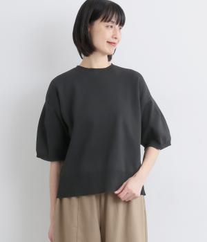 スポンディッシュニット7分袖プルオーバー(ブラック-F)