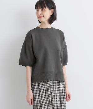 スポンディッシュニット7分袖プルオーバー(チャコール-F)