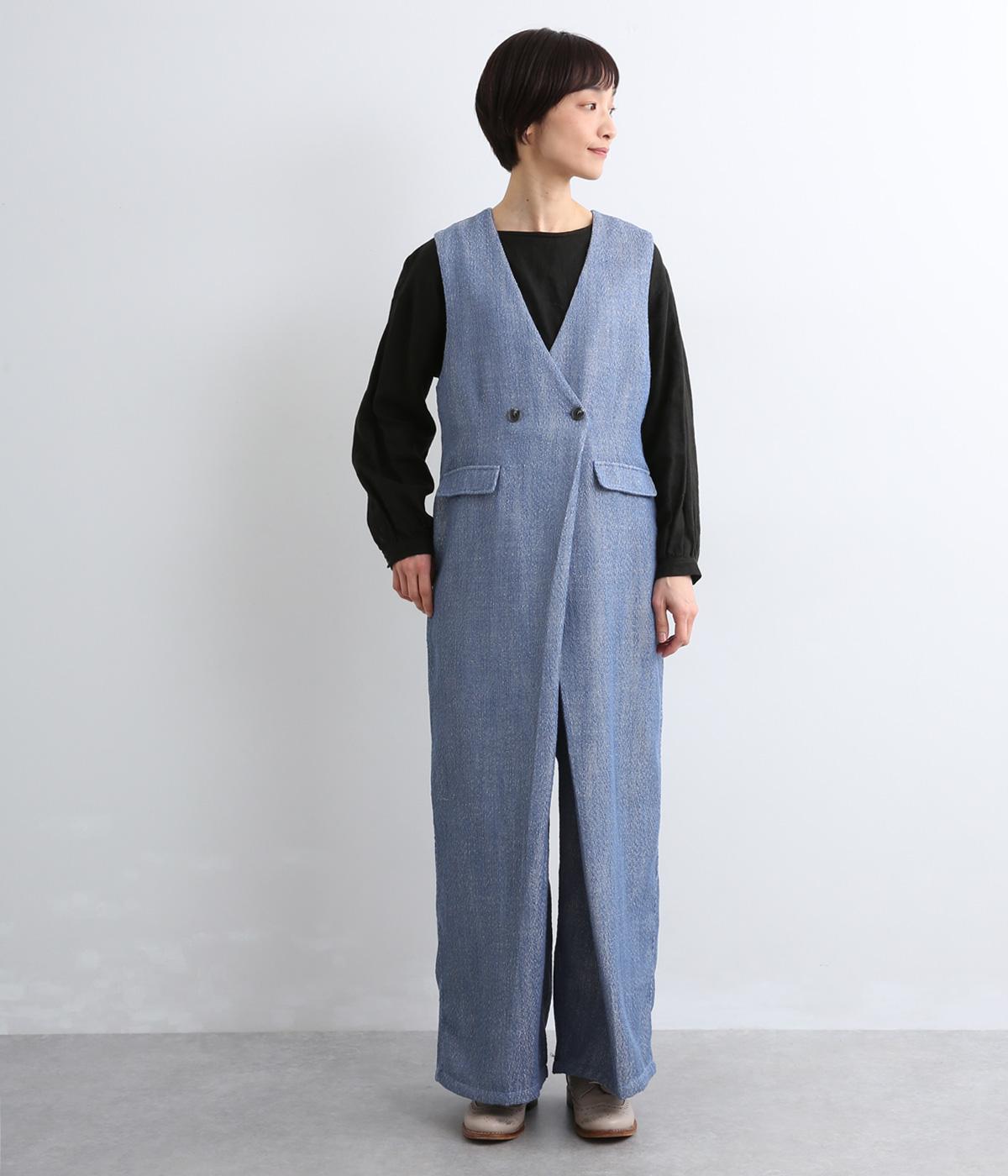 ツイードサロペット(ブルー系-F)