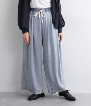 4.5ozテンセルデニム製品染めワイドパンツ