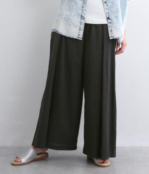 スプリングスラブ深タックパンツ(チャコール-F)