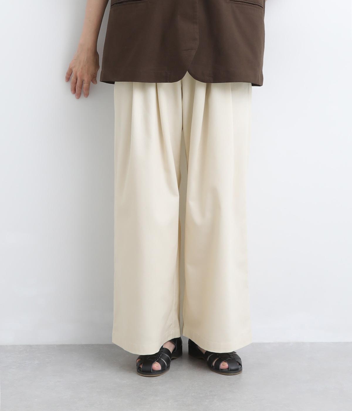 フレンチリネン混イージーパンツ(ホワイト-F)