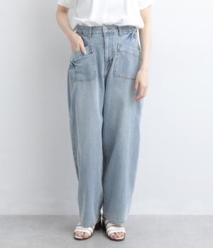 ストレッチデニム　ワークパンツ(ブリーチ-F)