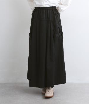 ナイロンデザインフレアスカート(チャコール-F)