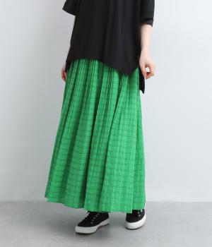 シアーチェック　プリーツスカート