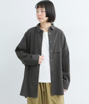 スプリングスラブワイドシャツ(チャコール-F)