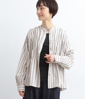 ストライプシャーリングシャツ
