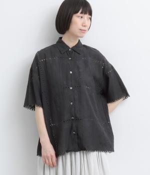 スシボイル+刺繍レースシャツ(ブラック-F)