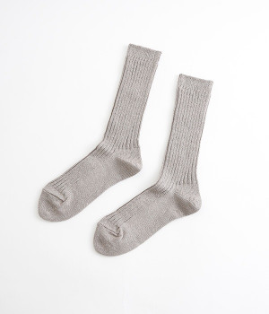 【Loiter】リネンリブソックス(グレー-ONESIZE)