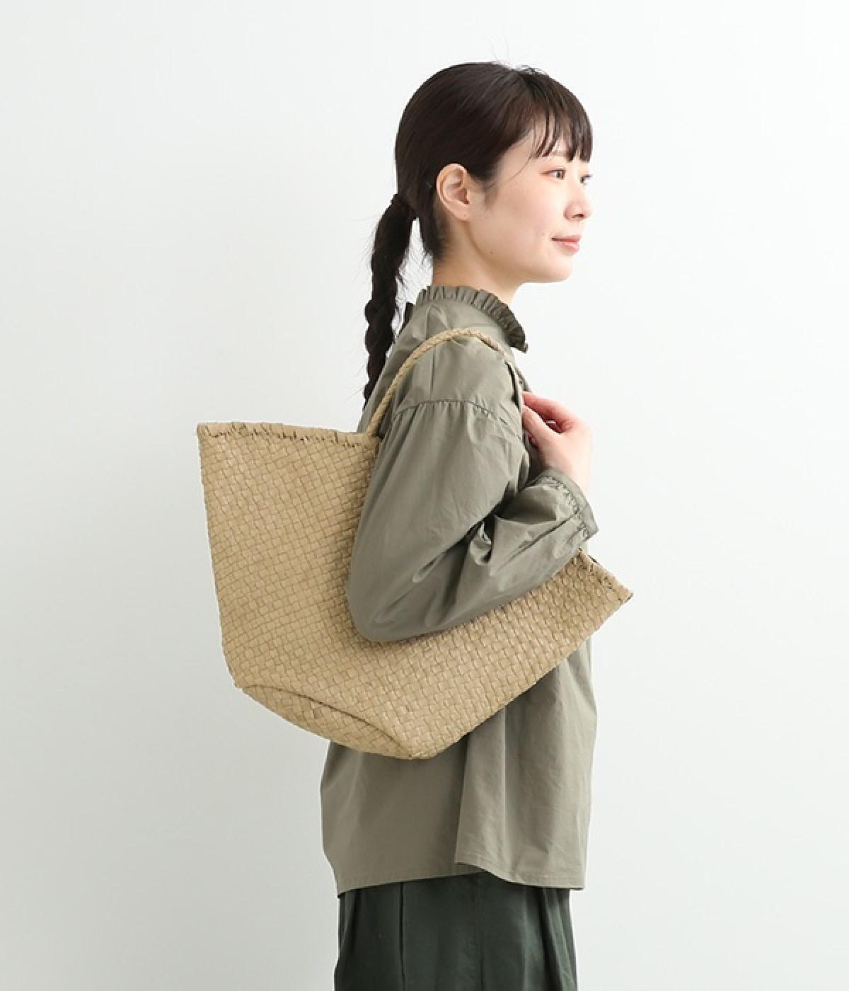 メッシュトートバッグ(グレージュ-ONESIZE)