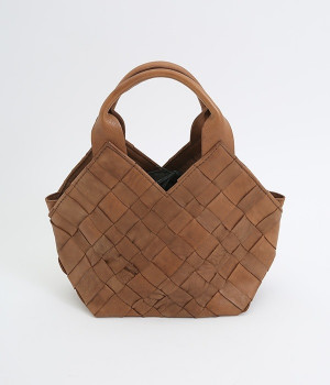 メッシュハンドバッグ(ブラウン-ONESIZE)