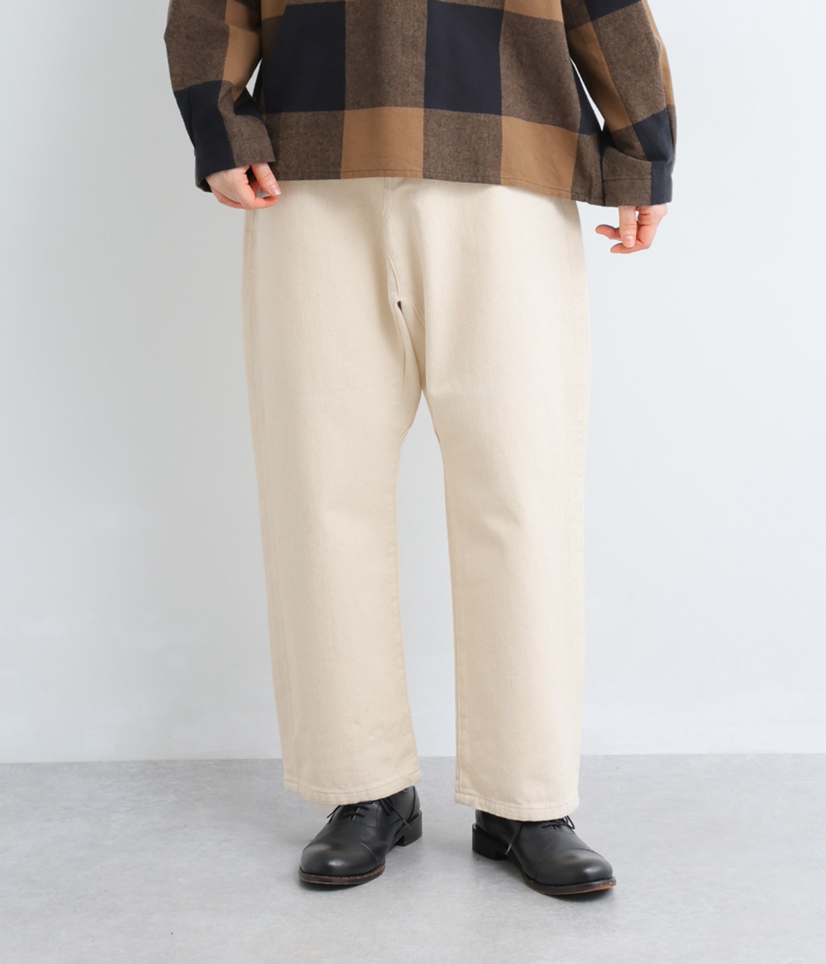 サルエルデニムパンツ(ナチュラル-M)