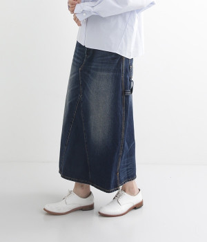 デニムスカート(ダーク-L)