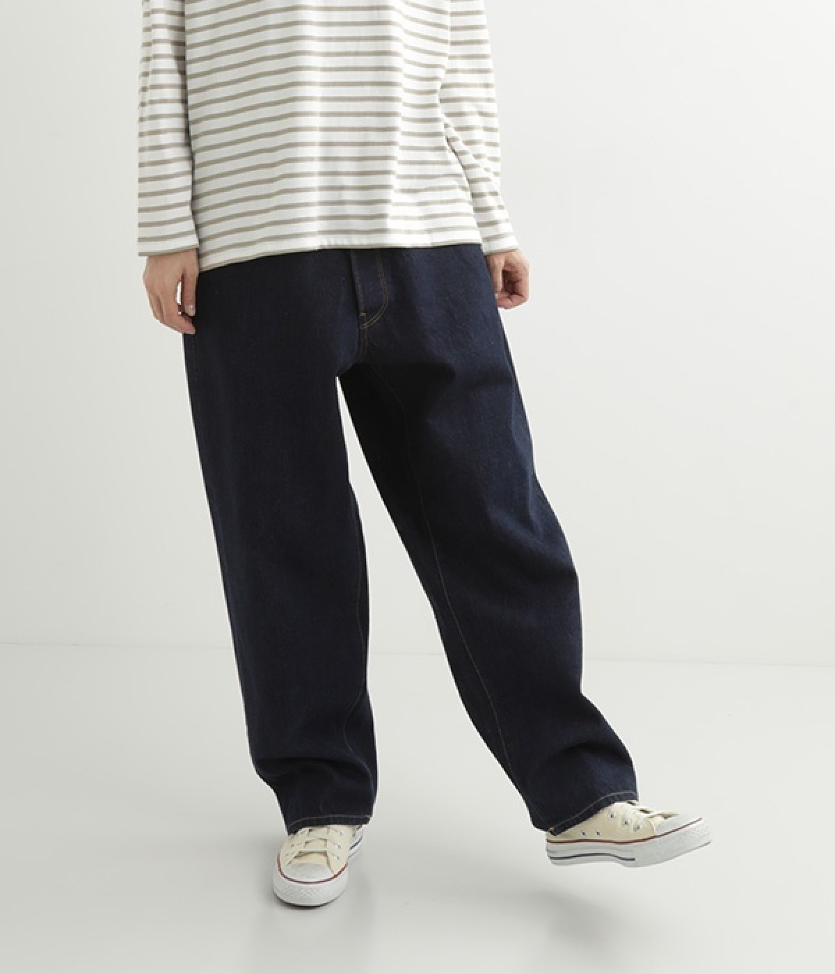 デニムルーズ5ポケットパンツ(インディゴダーク-1)